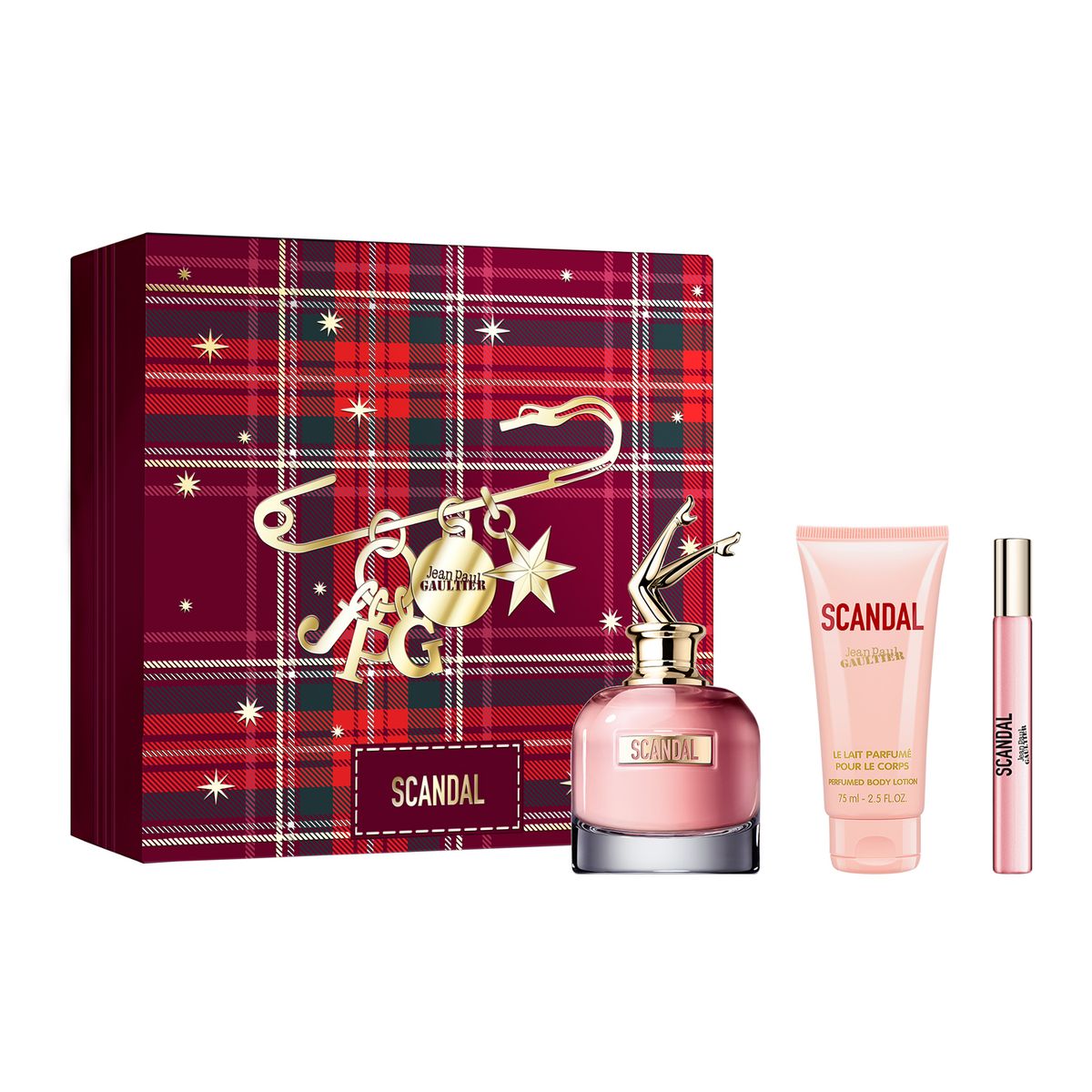 JEAN PAUL GAULTIER - Set de Perfume Mujer Jean Paul Gaultier Incluye Scandal Eau de parfum 80ml + Body Lotion + Travel Size 