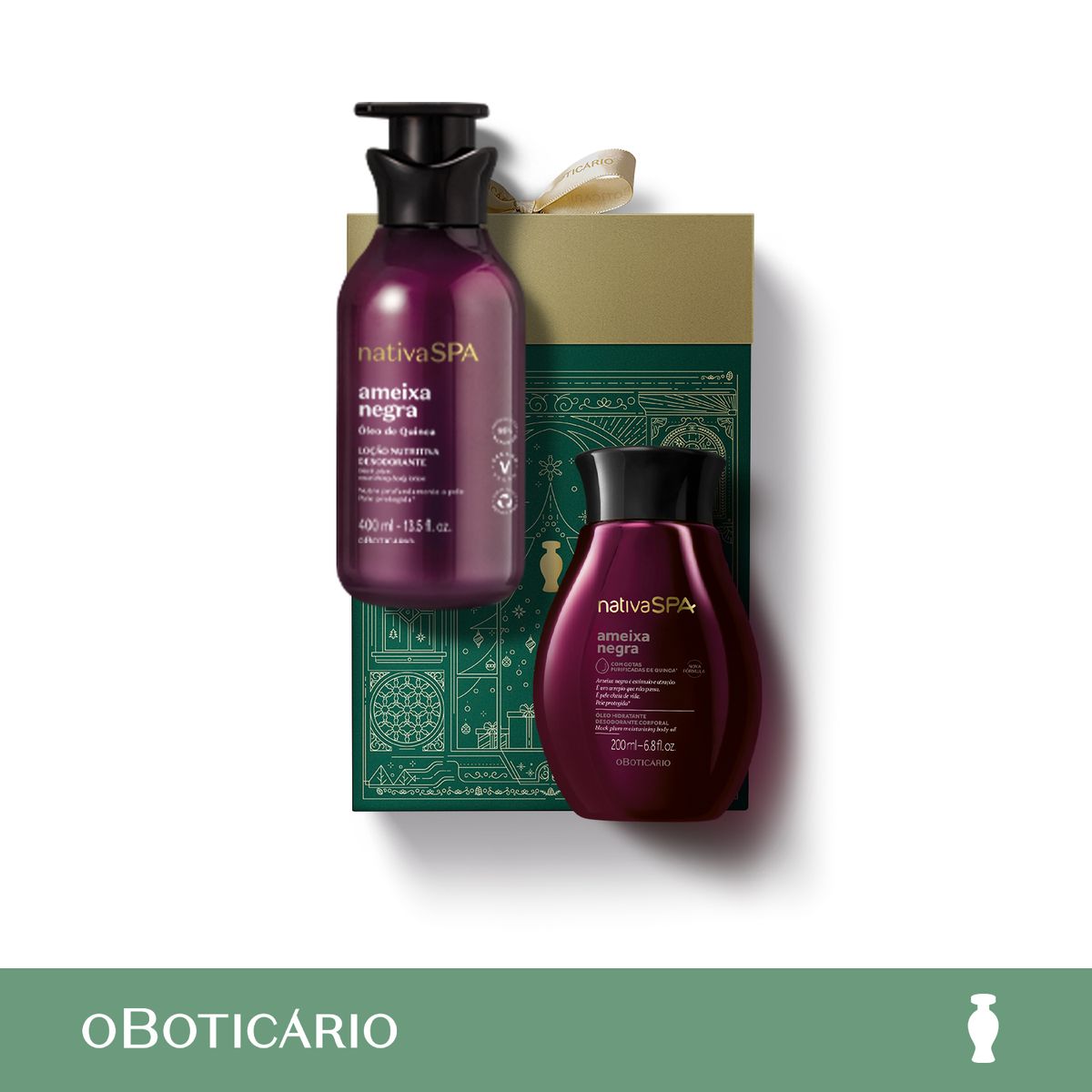 NATIVA SPA - Set Hidratante corporal Kit regalo Naviño Ameixa Negra II Nativa Spa O Boticario incluye 2 Productos 