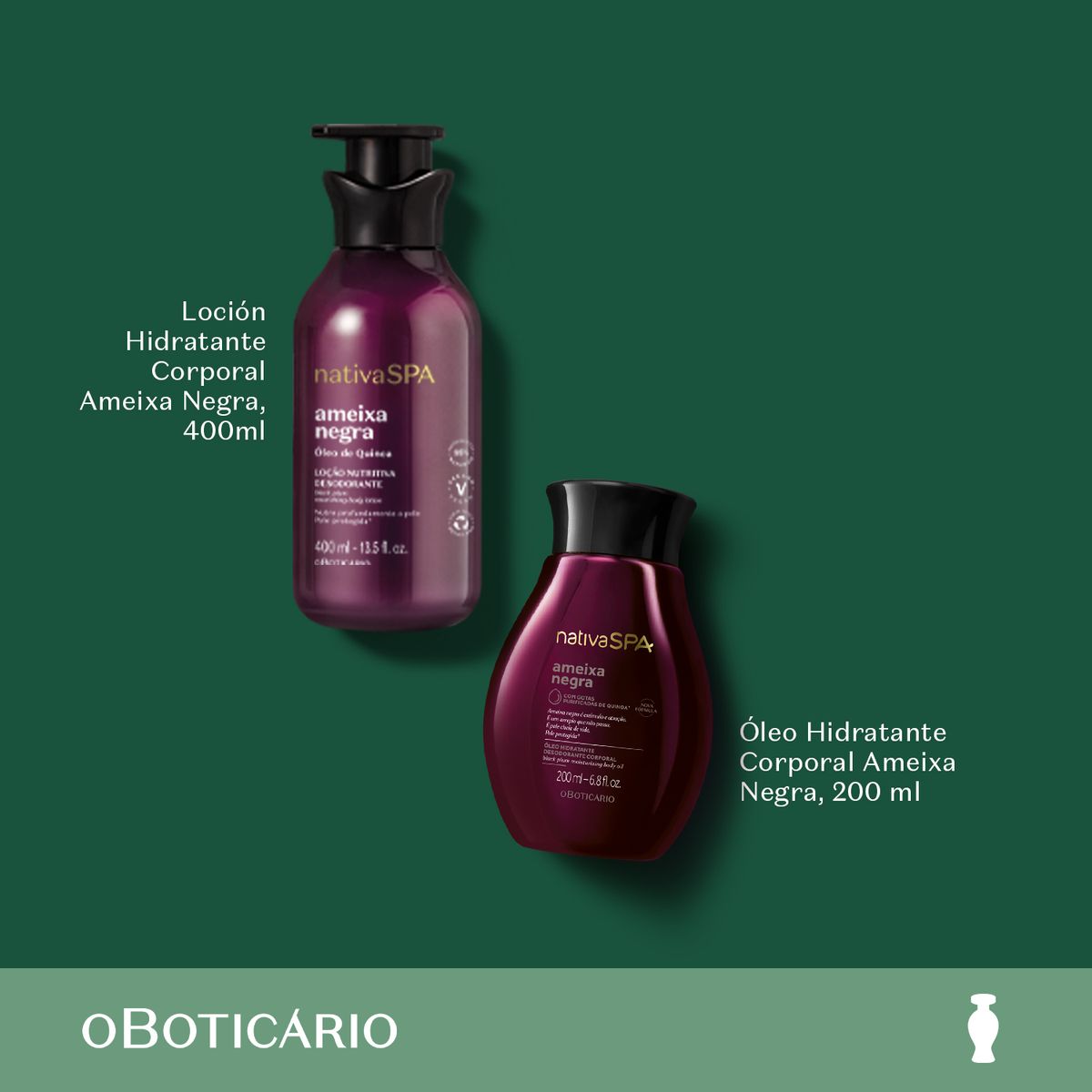 NATIVA SPA - Set Hidratante corporal Kit regalo Naviño Ameixa Negra II Nativa Spa O Boticario incluye 2 Productos 