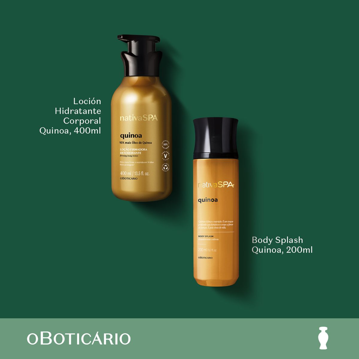 NATIVA SPA - Set Crema Kit regalo Navidad Quinoa Nativa Spa O Boticario incluye 2 Productos 