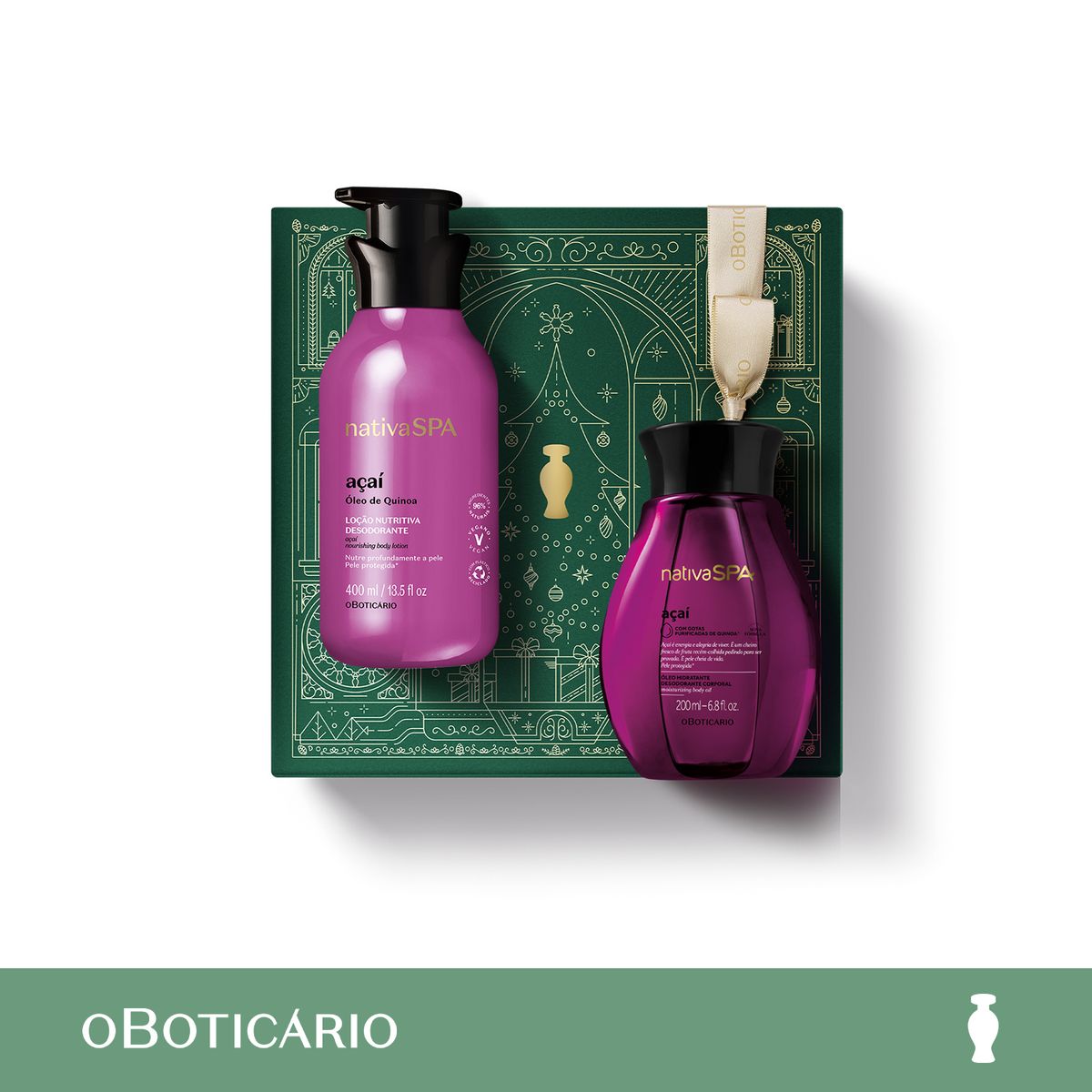 NATIVA SPA - Set Hidratante corporal Kit regalo Navidad AÇAI Nativa Spa O Boticario incluye 2 Productos 