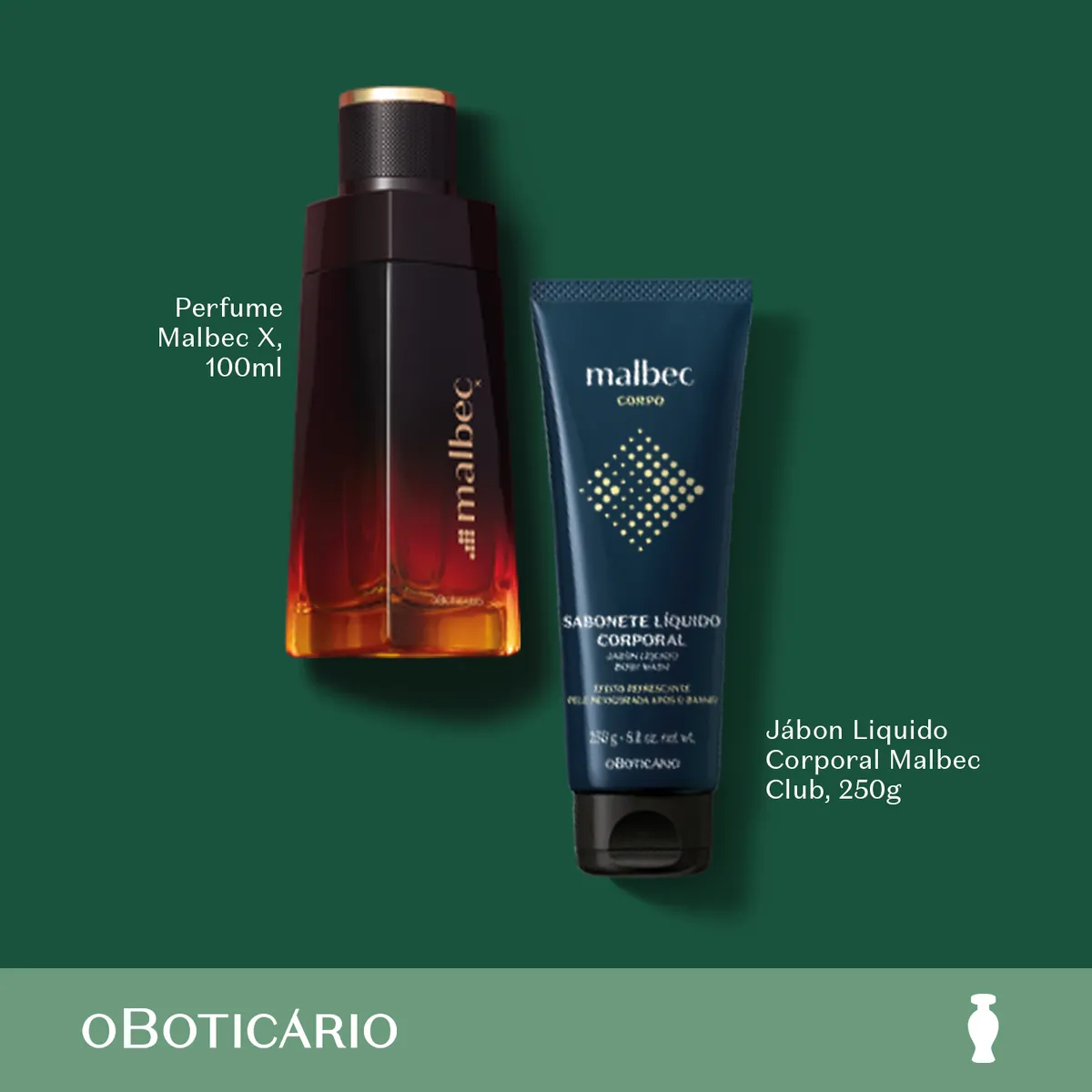 MALBEC - Set de Perfume Hombre Malbec O Boticario incluye X Eau de toilette 100 ml , Shower gel Malbec 250ml 