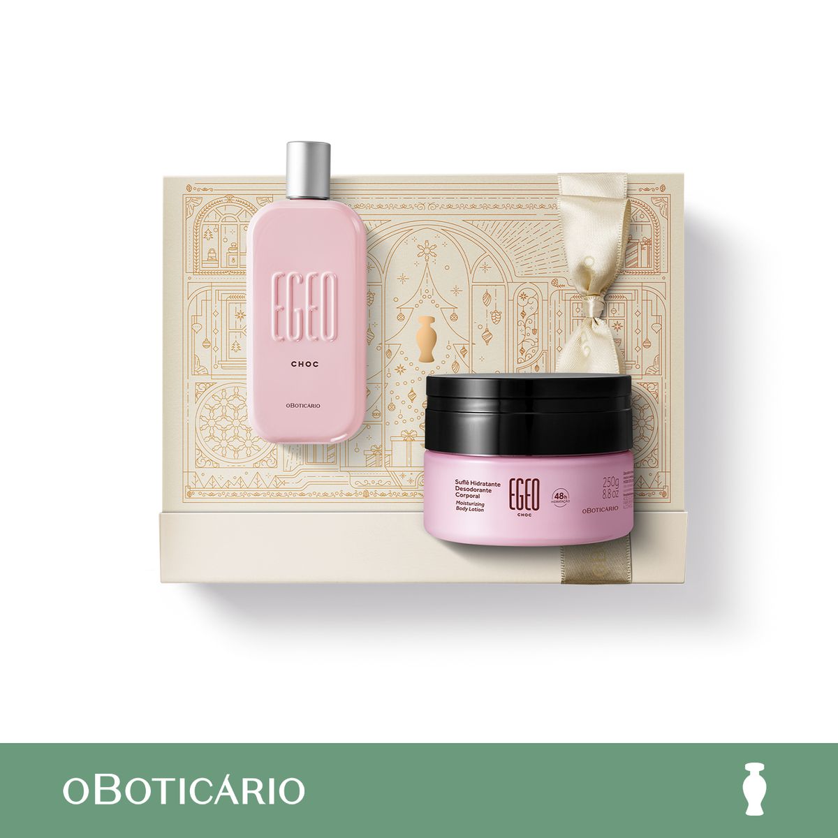 EGEO - Set de Perfume Mujer Egeo O Boticario incluye Choc Eau de toilette 90ml , Crema hidratante corporal Sufflé 250g 