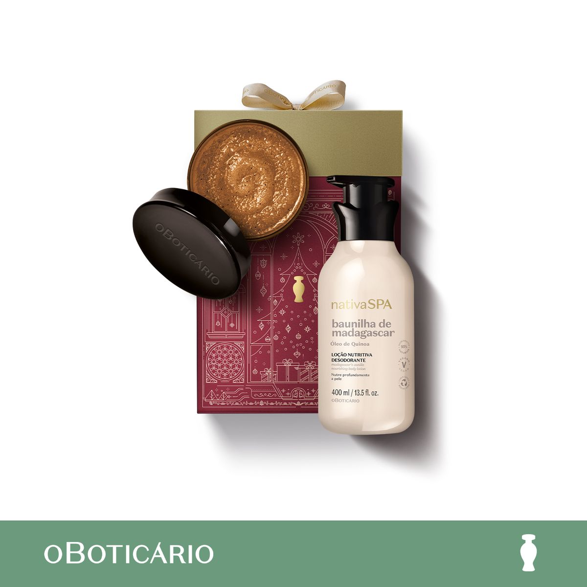 NATIVA SPA - Set Crema Kit regalo Navidad Vainilla Madagascar Nativa Spa O Boticario incluye 2 Productos 
