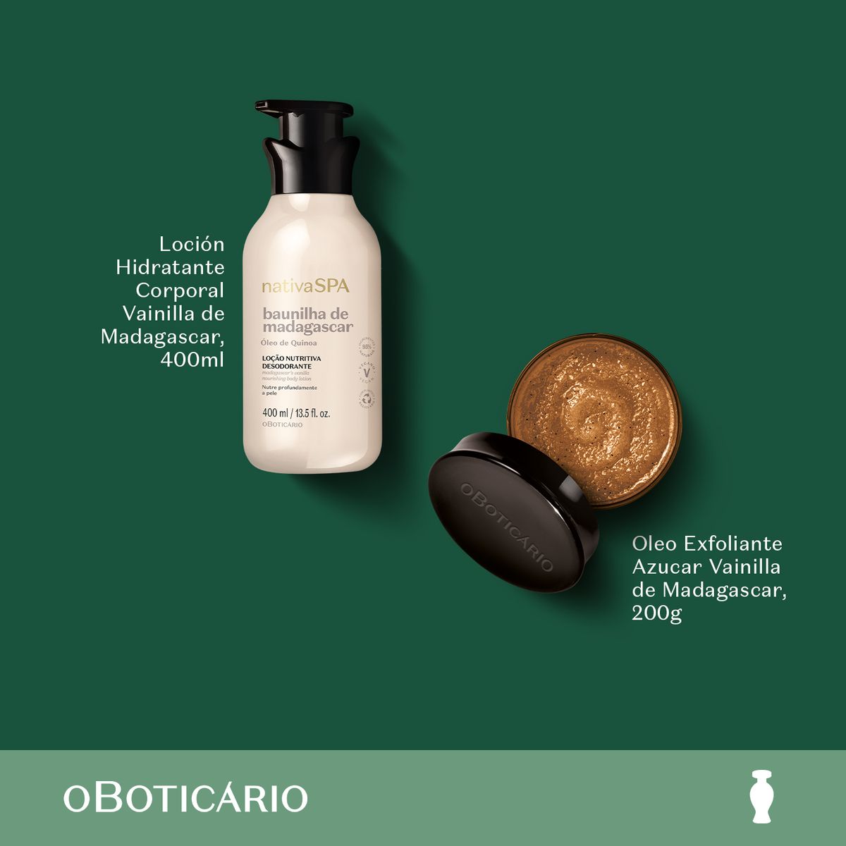 NATIVA SPA - Set Crema Kit regalo Navidad Vainilla Madagascar Nativa Spa O Boticario incluye 2 Productos 