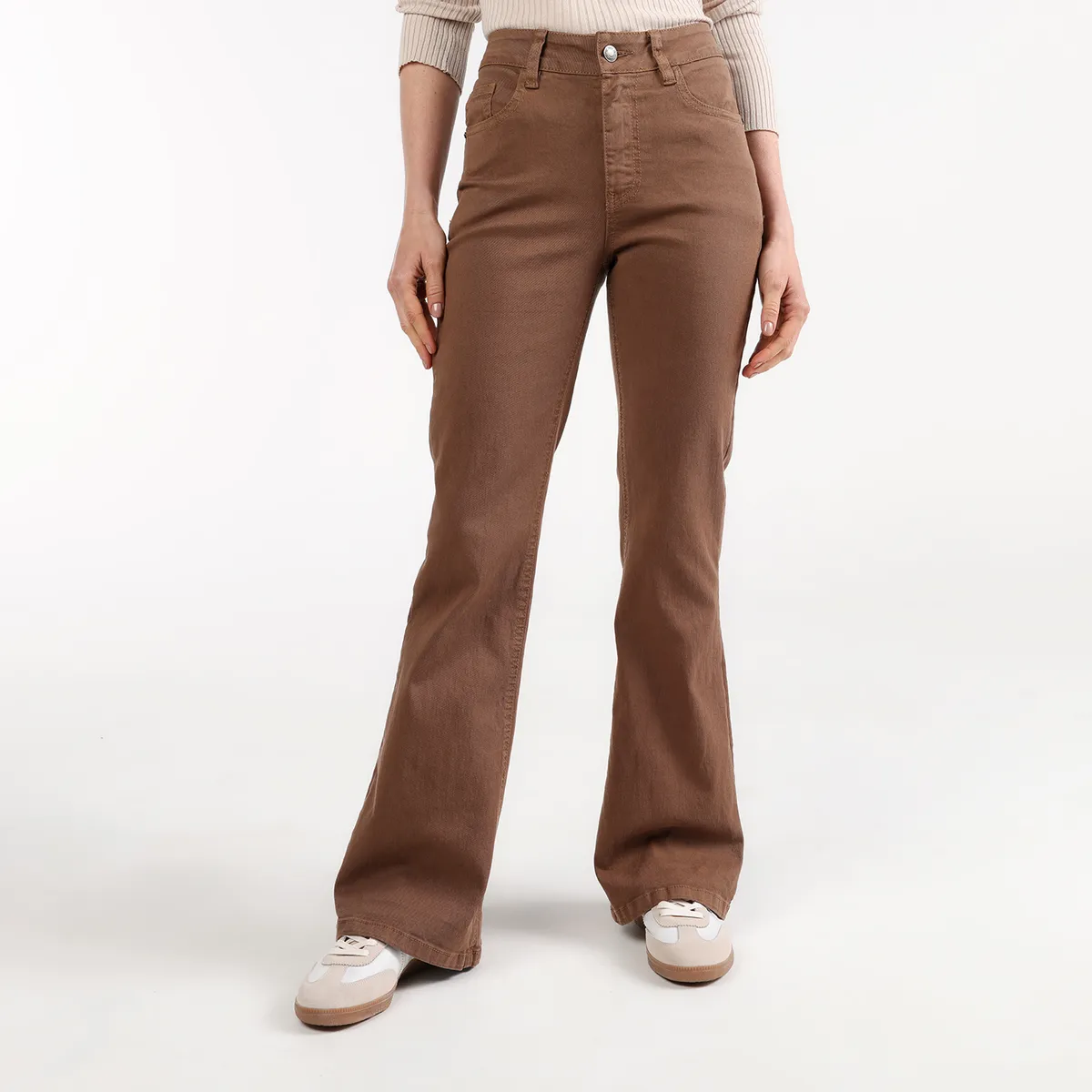 BASEMENT - Jean Flare Mujer Tiro medio Basement