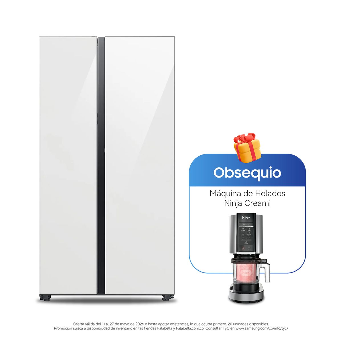 SAMSUNG - Nevecón Samsung Side by Side 640 Lts Bespoke RS23CB760A12CO con Inteligencia Artificial