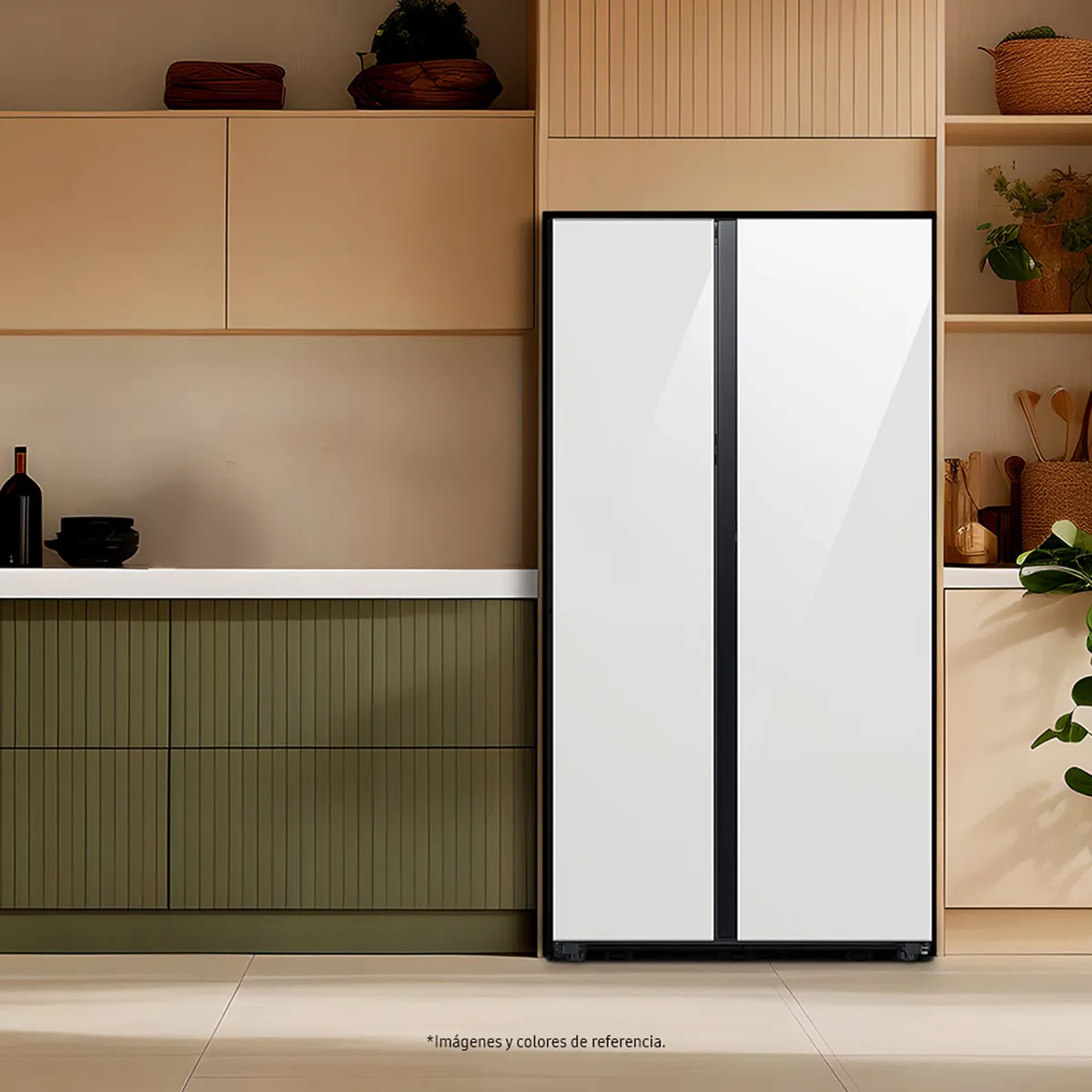 SAMSUNG - Nevecón Samsung Side by Side 640 Lts Bespoke RS23CB760A12CO con Inteligencia Artificial