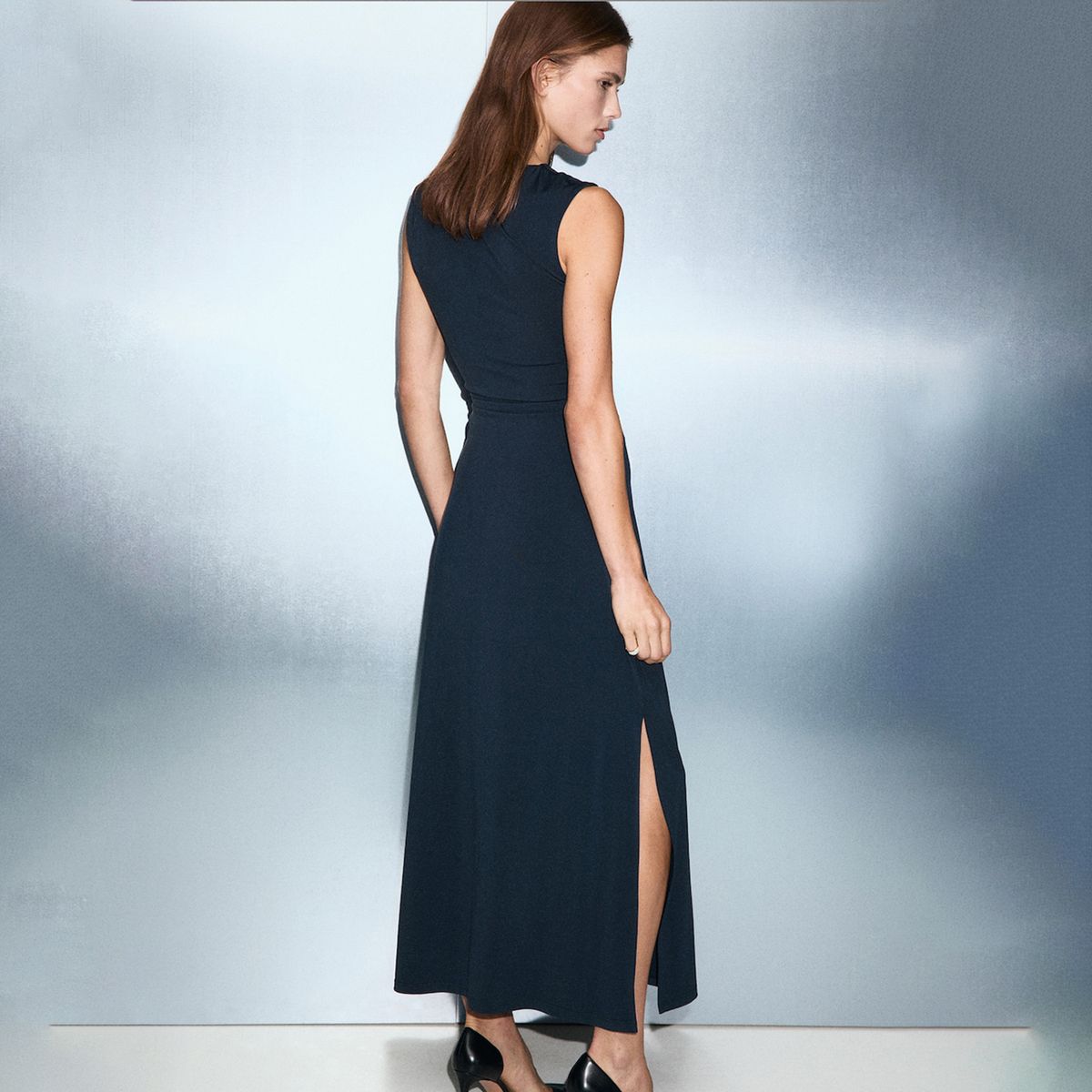 MANGO - Vestido Mujer Largo Casual Con aplique Mango