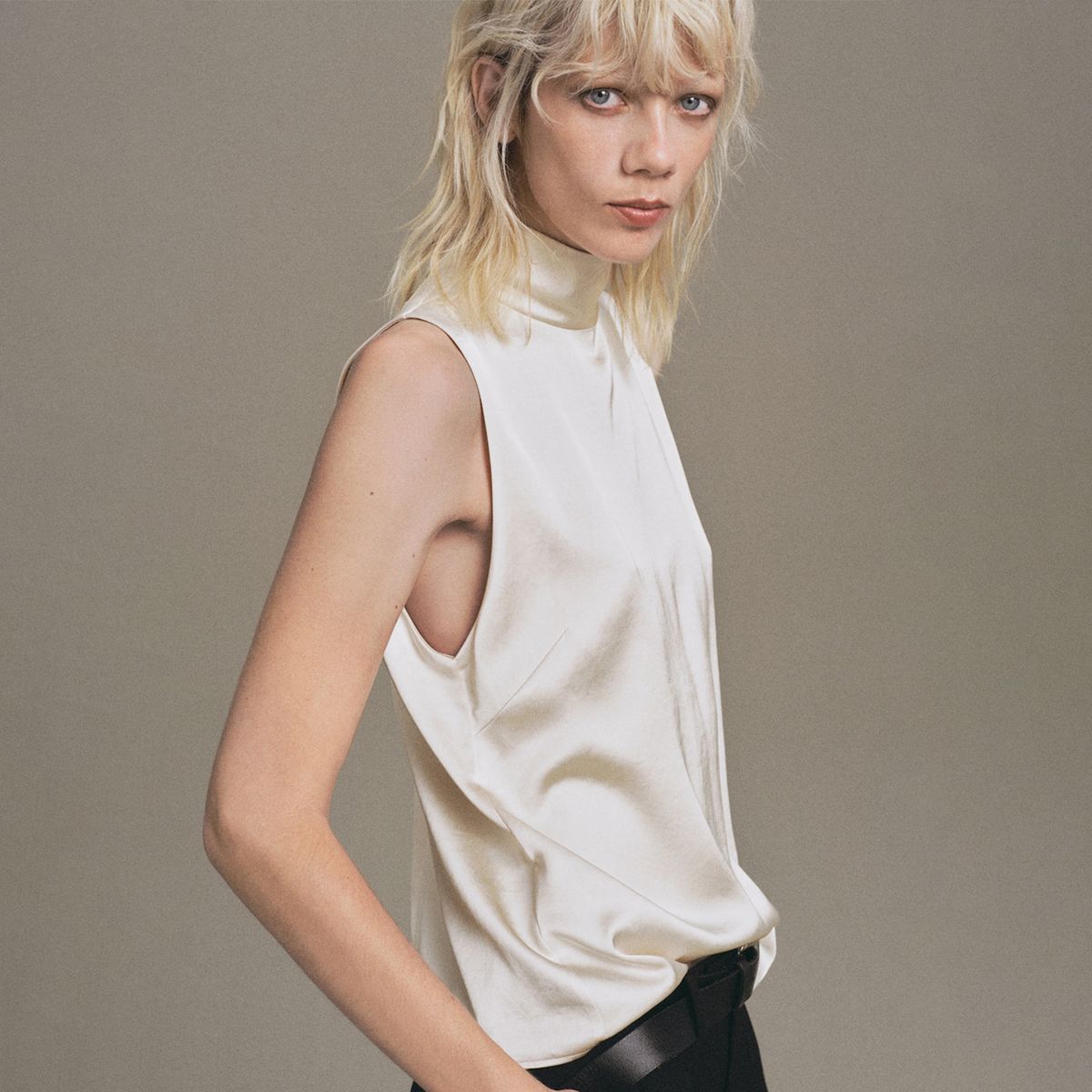 MANGO - Blusa Mujer Sin mangas Mango