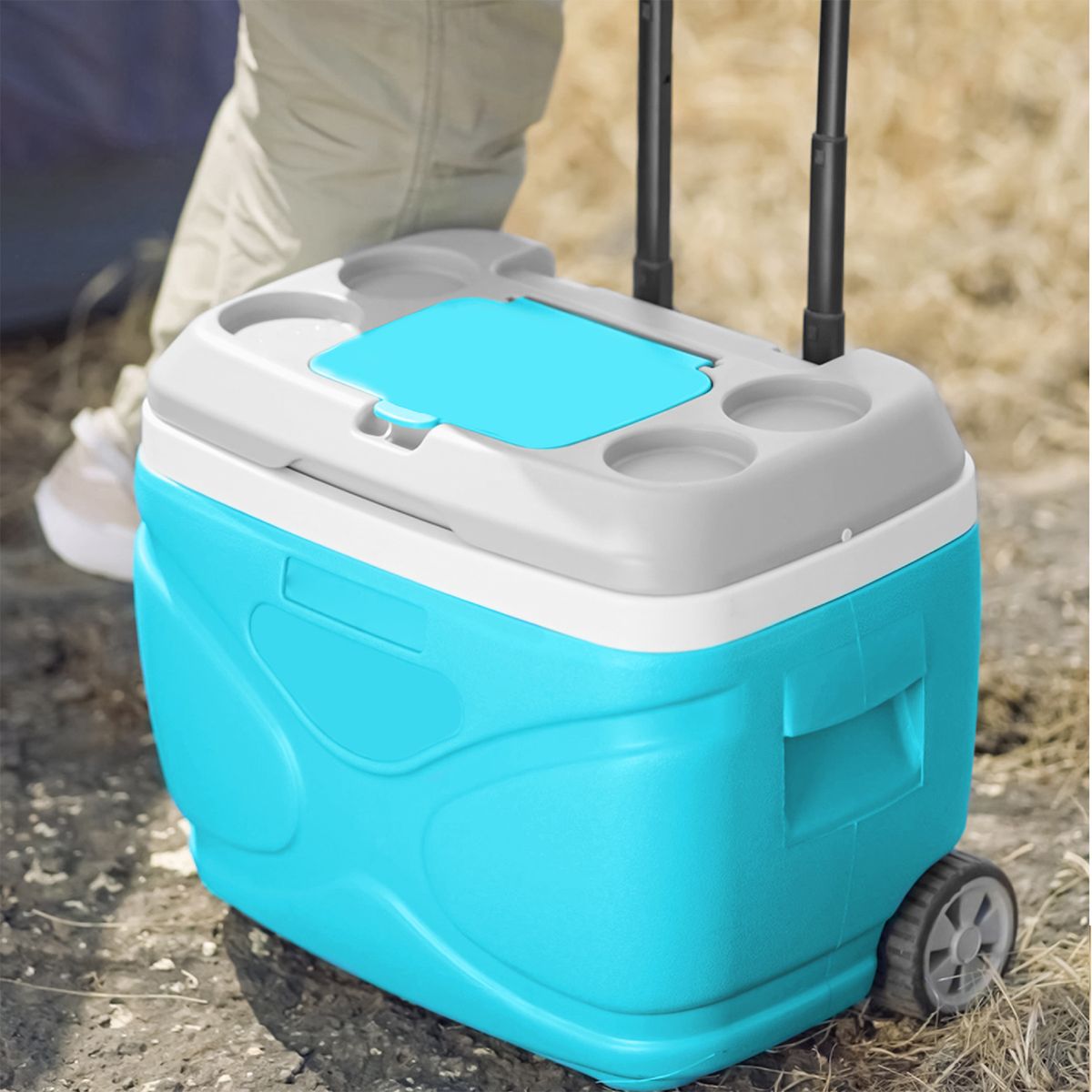  - Nevera con Ruedas 30L Azul Aguamarina