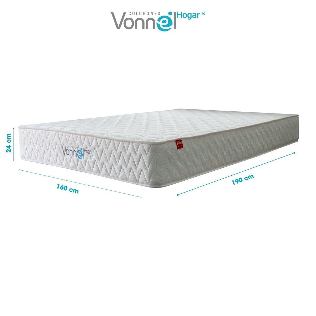 COLCHONES VONNEL - Colchón Queen Vonnel Ortopedico Resortado 160 x 190 cm Moon