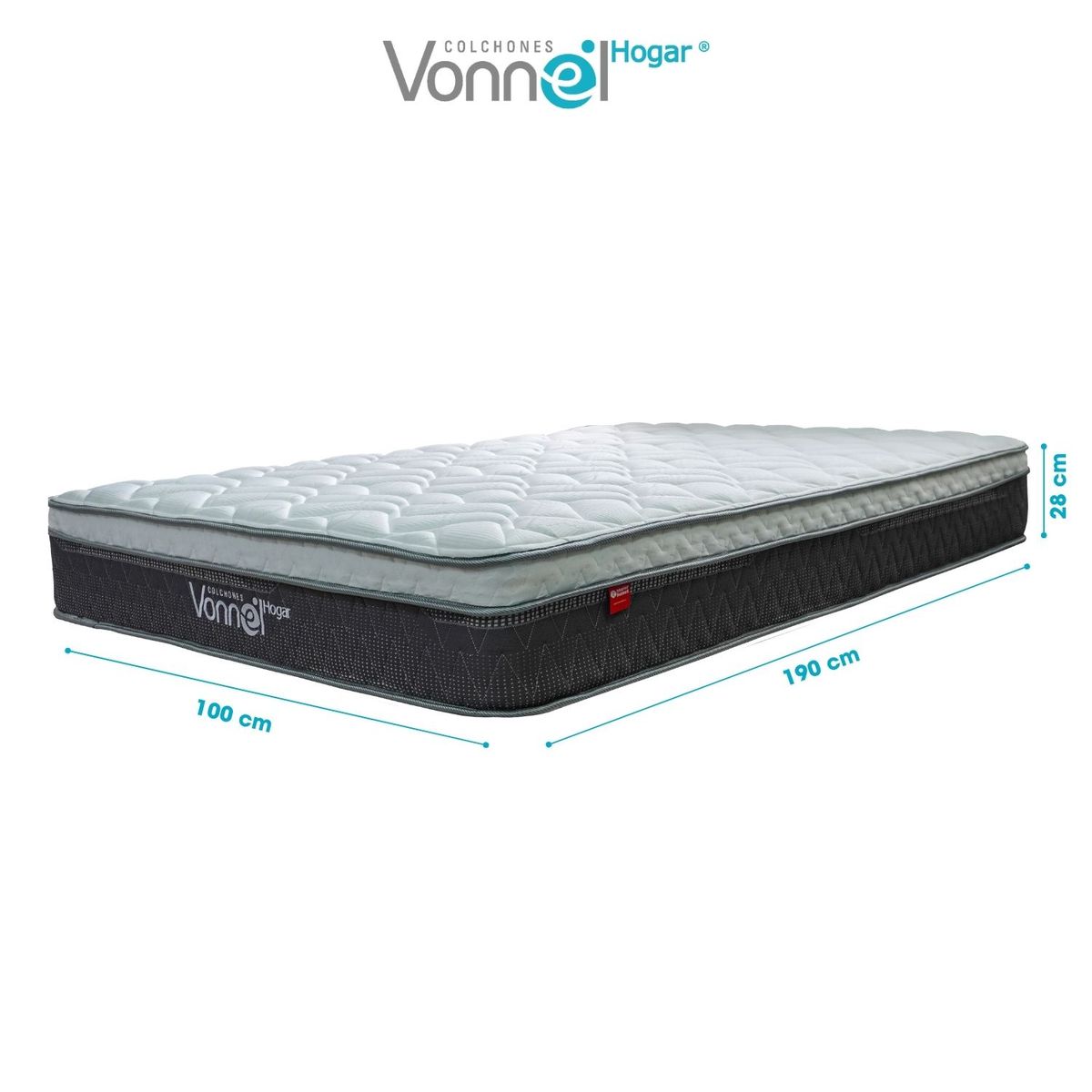 COLCHONES VONNEL - Colchón Sencillo Vonnel Ortopedico 100 x 190 cm Full Confort