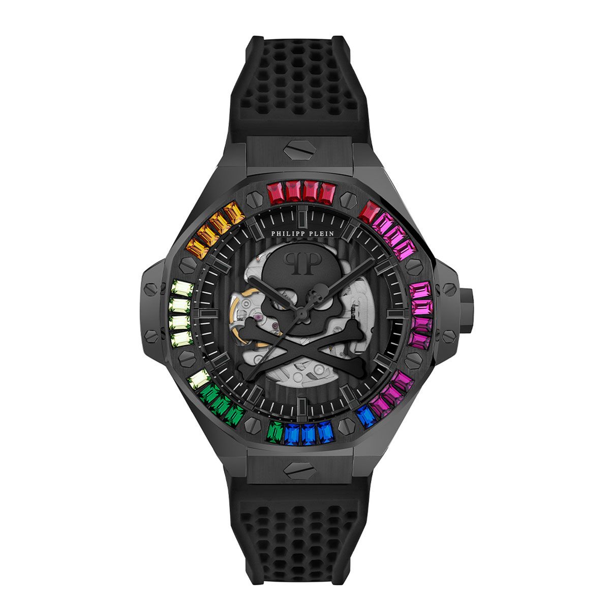 PHILIPP PLEIN - Reloj Philipp Plein Hombre Skeleton Royal. Reloj Silicona Negro PWPFA0424