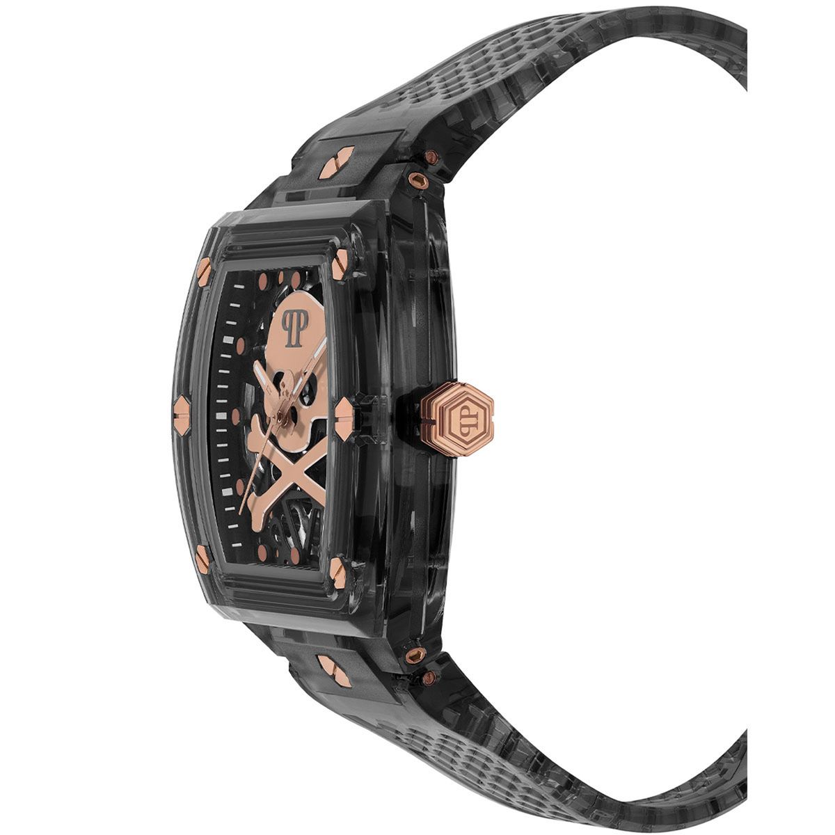 PHILIPP PLEIN - Reloj Philipp Plein Hombre The Skeleton Crystal. Reloj Poliuretano Negro PWPTA0424