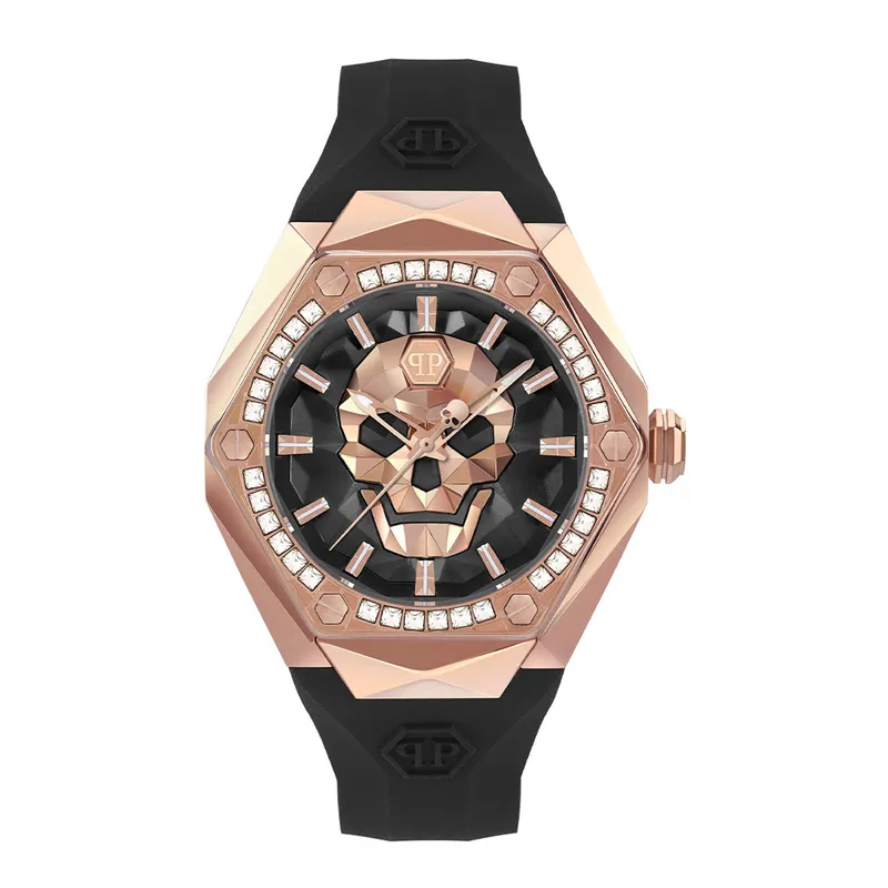 PHILIPP PLEIN - Reloj Philipp Plein Hombre The Skull Spikes. Reloj Silicona Negro PWPWA0424