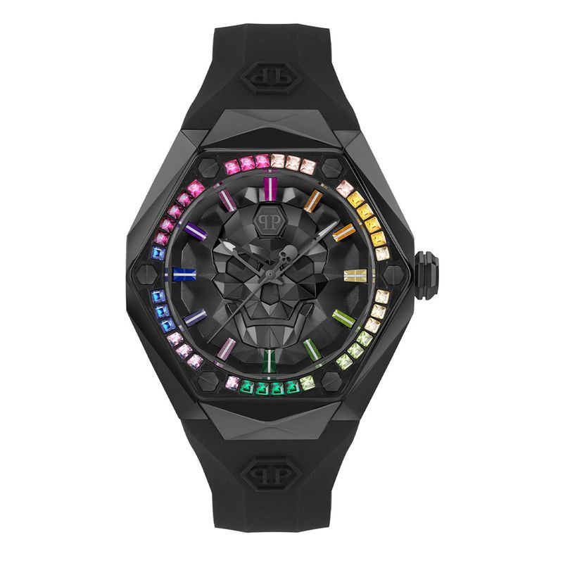 PHILIPP PLEIN - Reloj Philipp Plein Hombre The Skull Spikes. Reloj Silicona Negro PWPWA0524