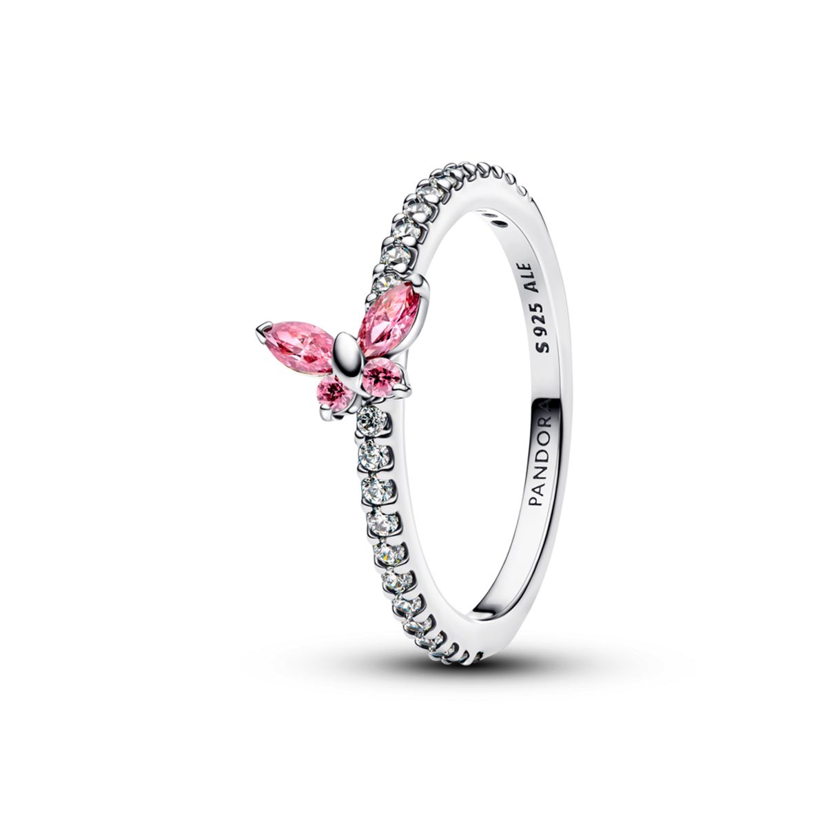 PANDORA - Anillo mariposa rosado Pandora plata esterlina