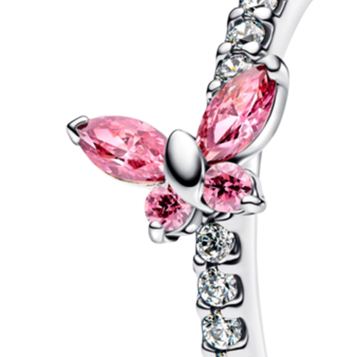 PANDORA - Anillo mariposa rosado Pandora plata esterlina