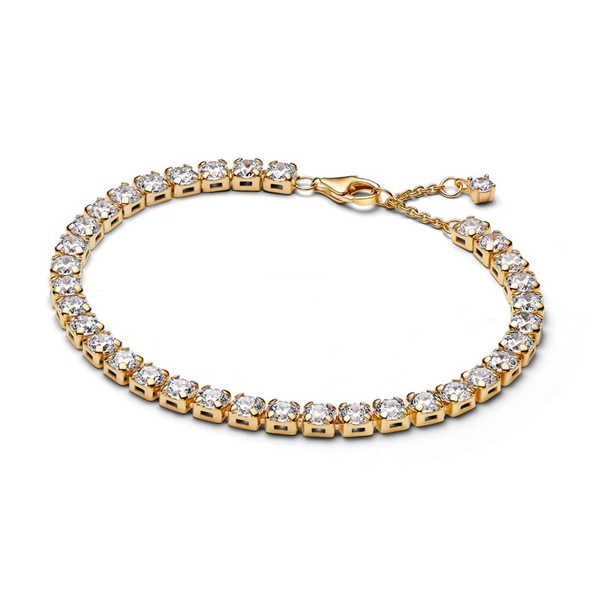 PANDORA - Brazalete tenis audaz brillante Recubrimiento en Oro 14K