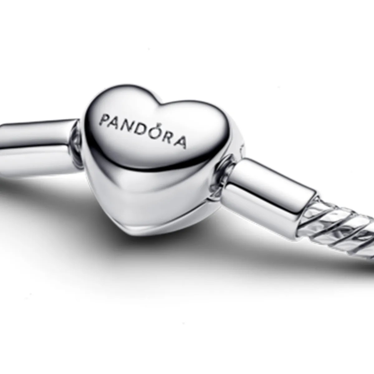 PANDORA - Brazalete broche corazón Pandora Plata Esterlina
