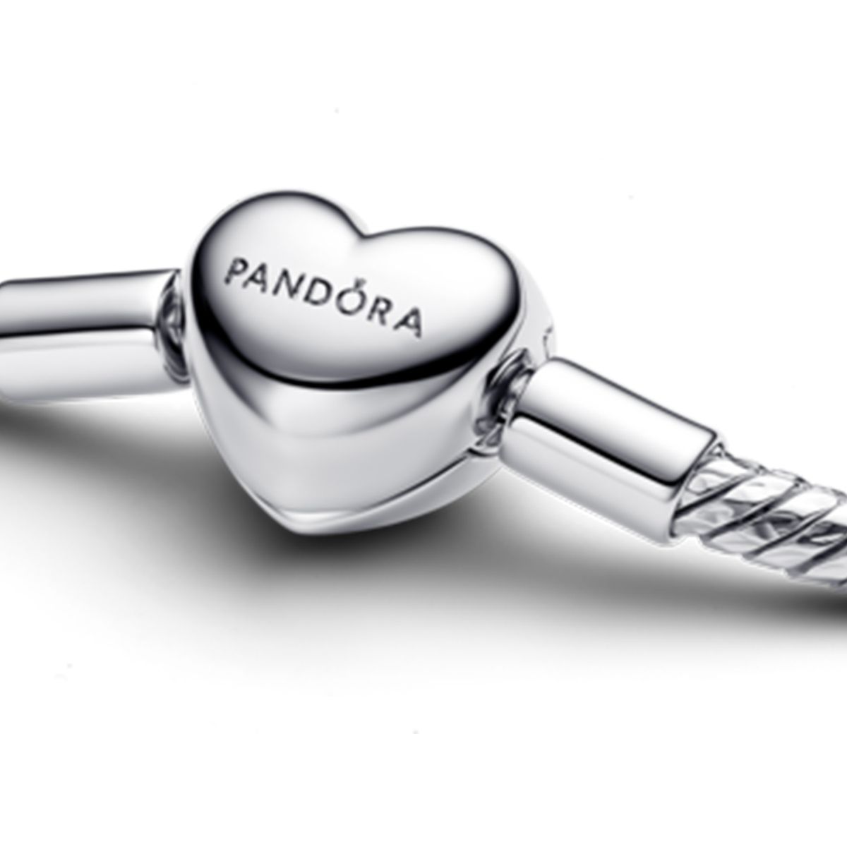 PANDORA - Brazalete broche corazón Pandora Plata Esterlina