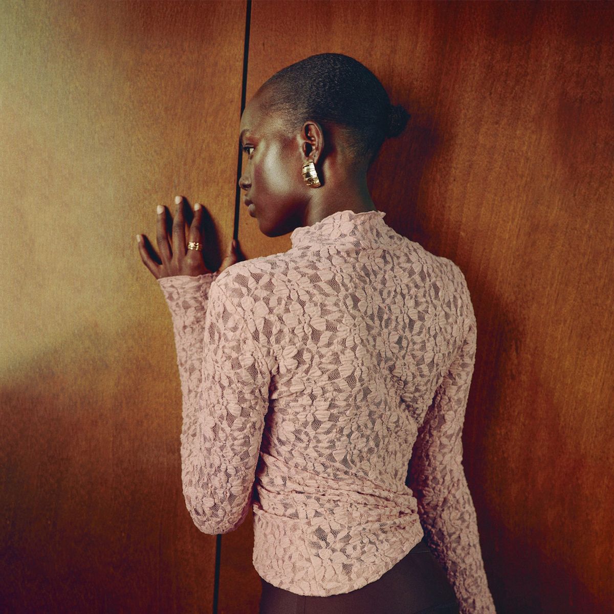 MANGO - Camiseta Mujer con Encaje Manga larga Mango