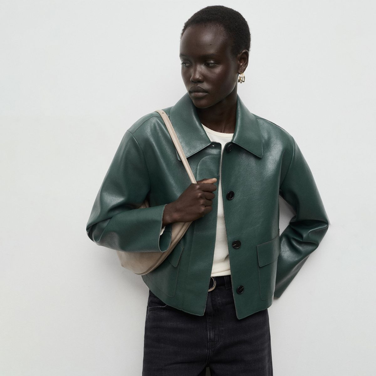 MANGO - Chaqueta Efecto cuero Mujer Efecto cuero MANGO