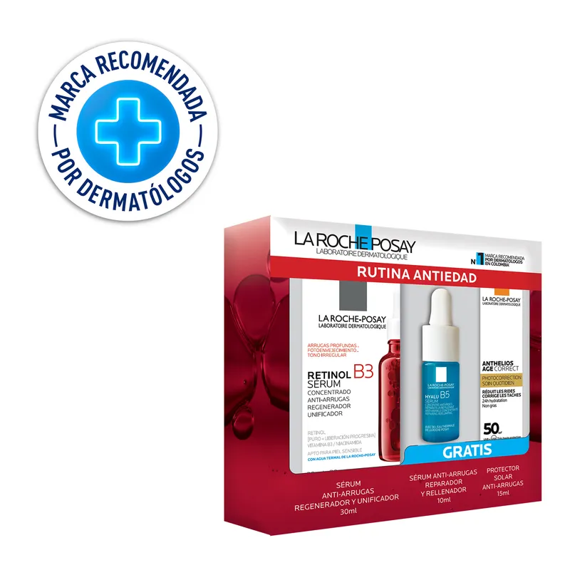 LA ROCHE POSAY - Set Tratamiento antiedad Kit de regalo de Navidad Ameixa La Roche Posay incluye 3 Productos 
