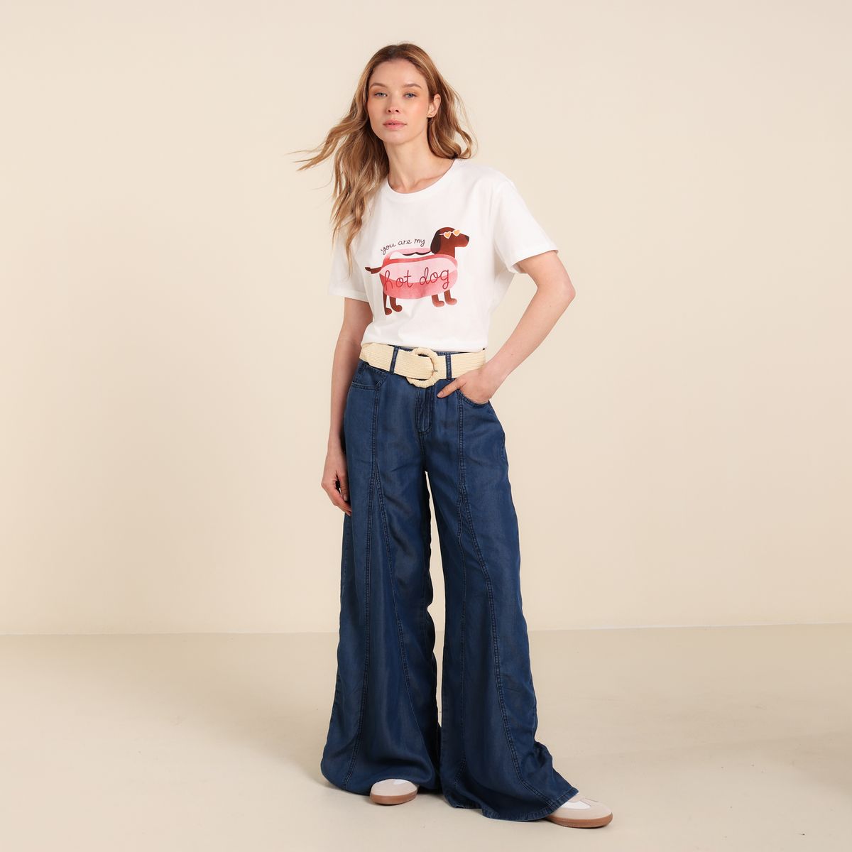 UNIVERSITY CLUB - Jean Wide leg Mujer Tiro alto University Club 