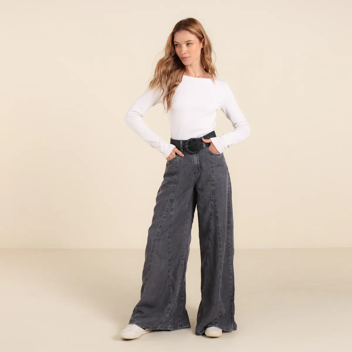 UNIVERSITY CLUB - Jean Wide leg Mujer Tiro alto University Club 