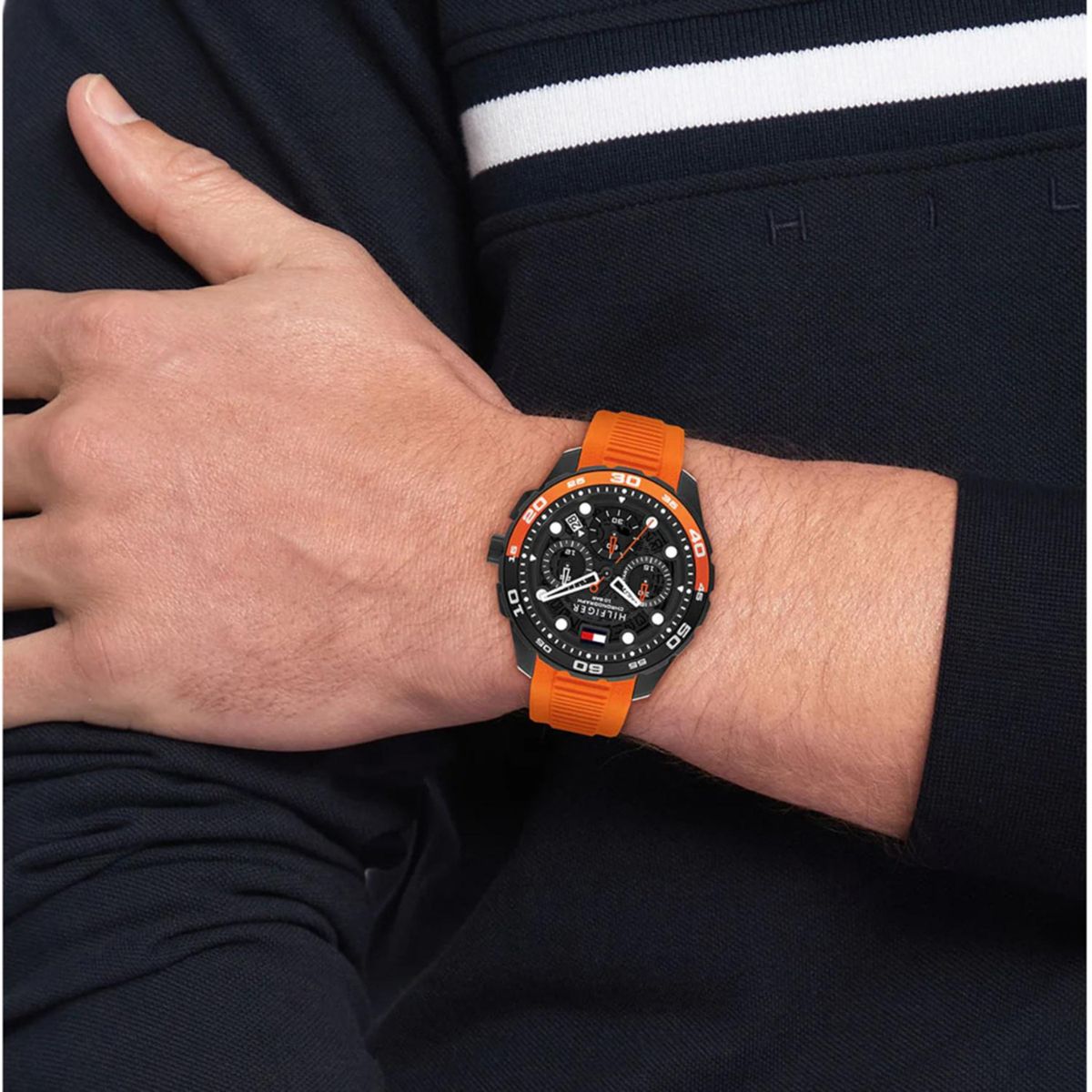 TOMMY HILFIGER - Reloj Tommy Hilfiger Hombre 1792234 . Reloj Silicona Naranja