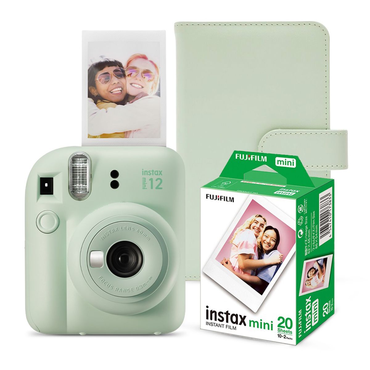 FUJIFILM - Cámara instantánea Fujifilm Instax Kit Instax Mini 12 álbum Rosado