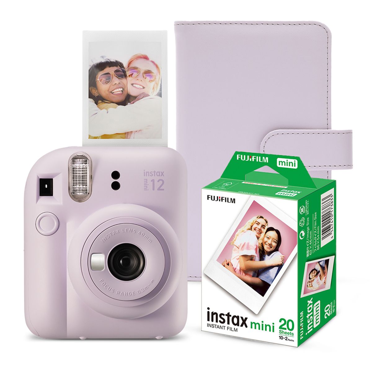 FUJIFILM - Cámara instantánea Fujifilm Instax Kit Instax Mini 12 álbum Rosado