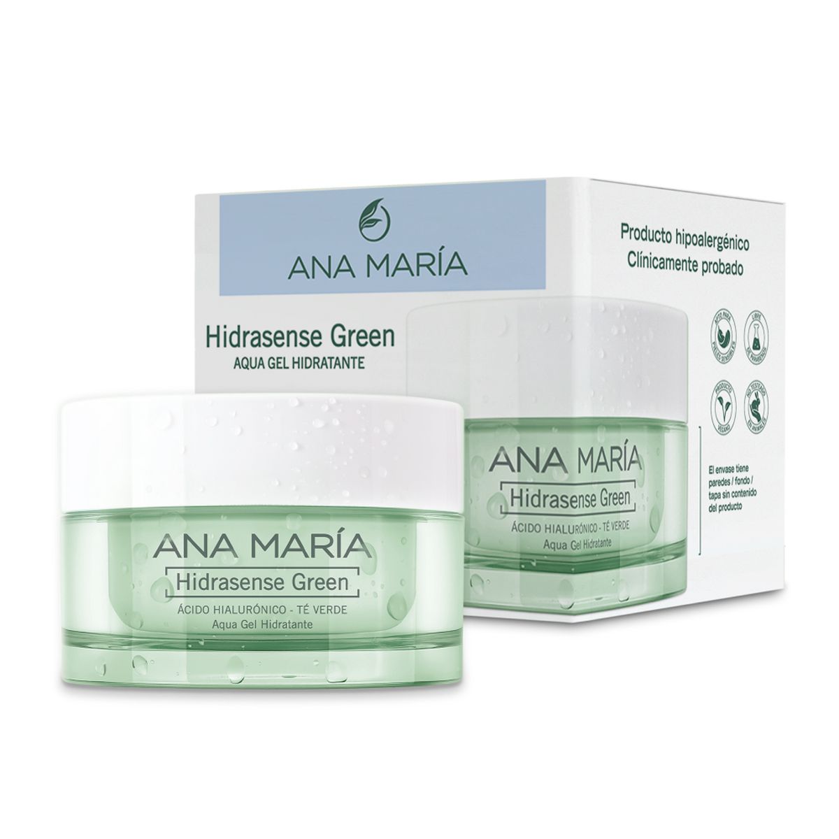 ANA MARIA - Hidratante facial Diario HIDRASENSE GREEN AQUA GEL HIDRATANTE Ana Maria para Todo tipo de piel 50gr