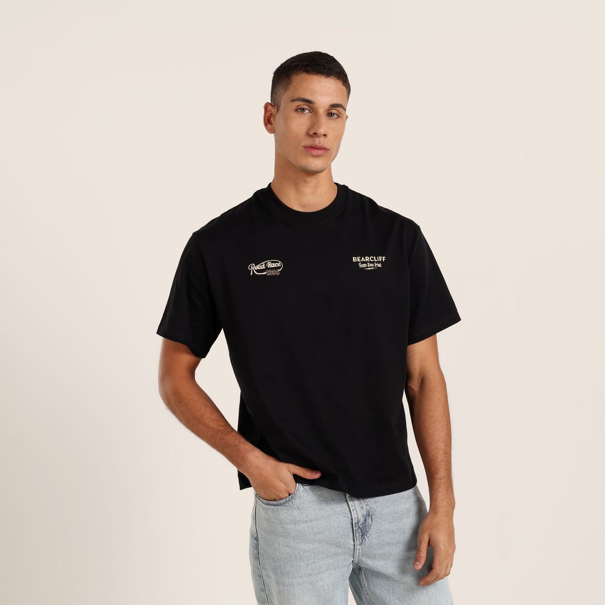 MOSSIMO - Camiseta Hombre Manga corta de Algodón Bearcliff