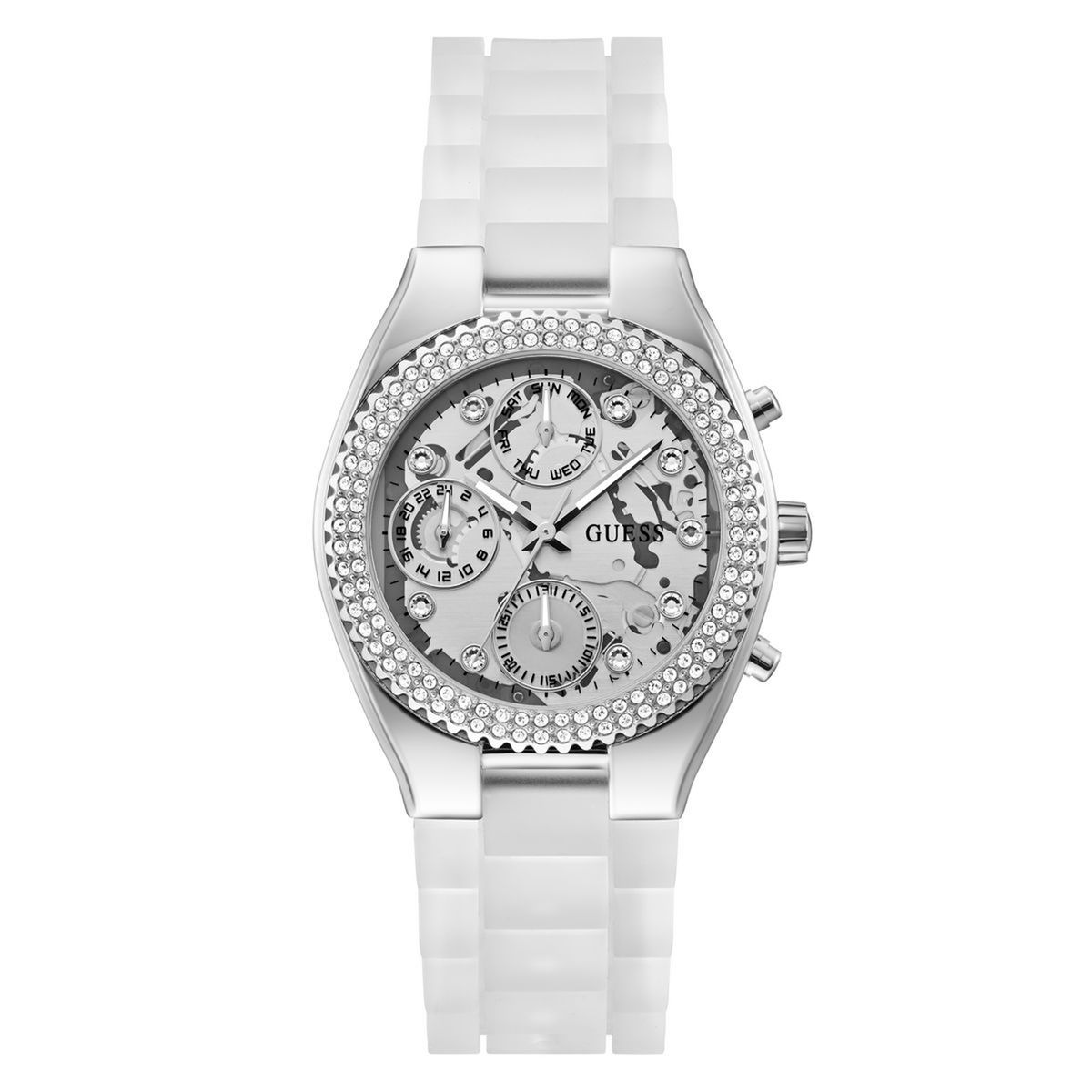 GUESS - Reloj Guess Mujer Jelly. Reloj Silicona Plateado GW0773L1 