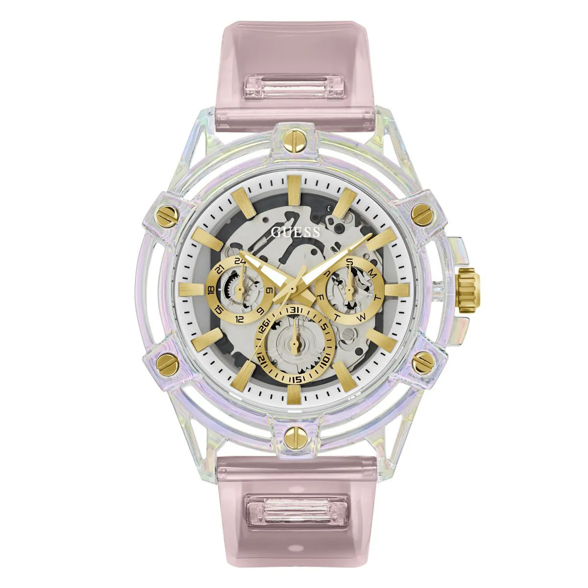 GUESS - Reloj Guess Hombre King. Reloj Poliuretano Rosado GW0806G4 