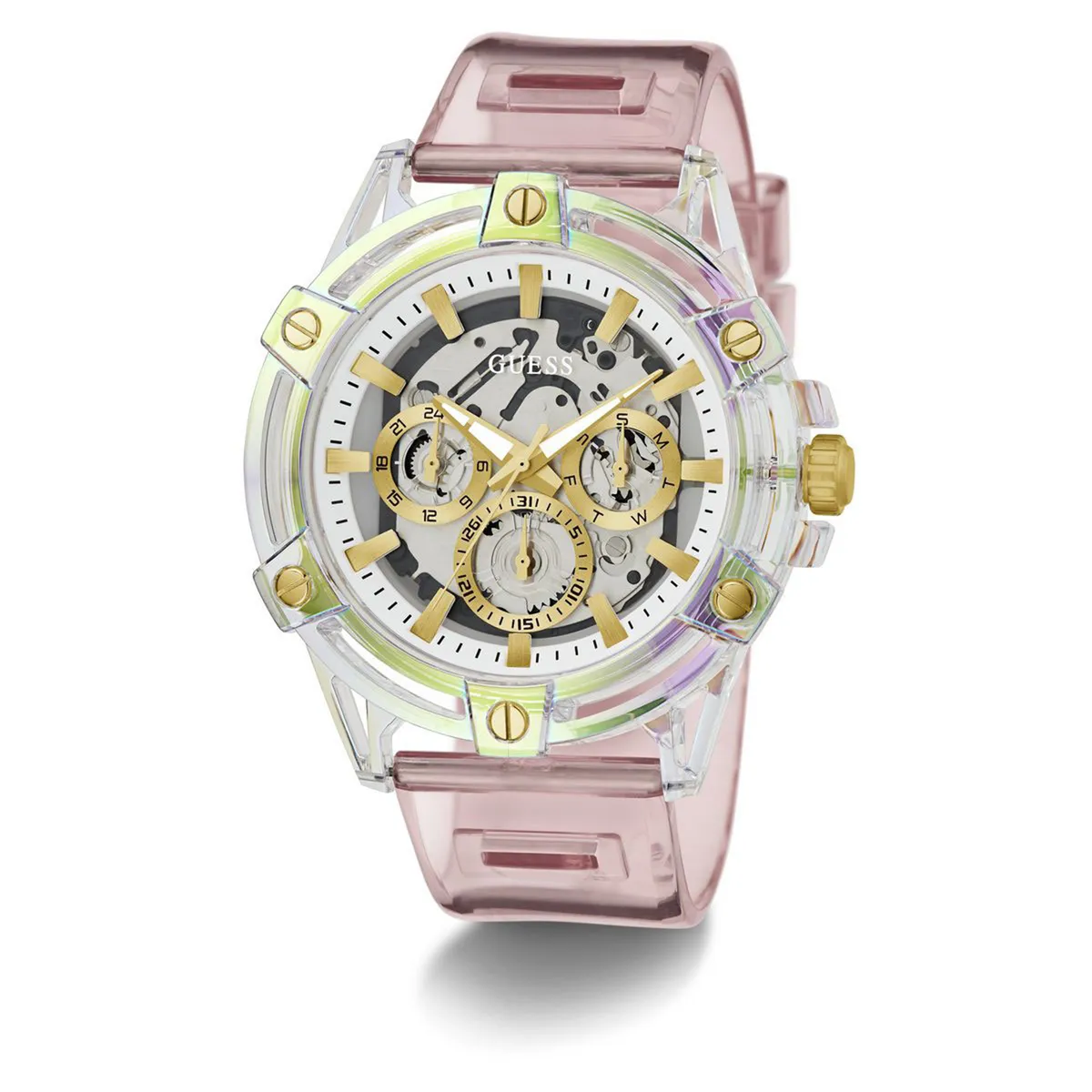 GUESS - Reloj Guess Hombre King. Reloj Poliuretano Rosado GW0806G4 