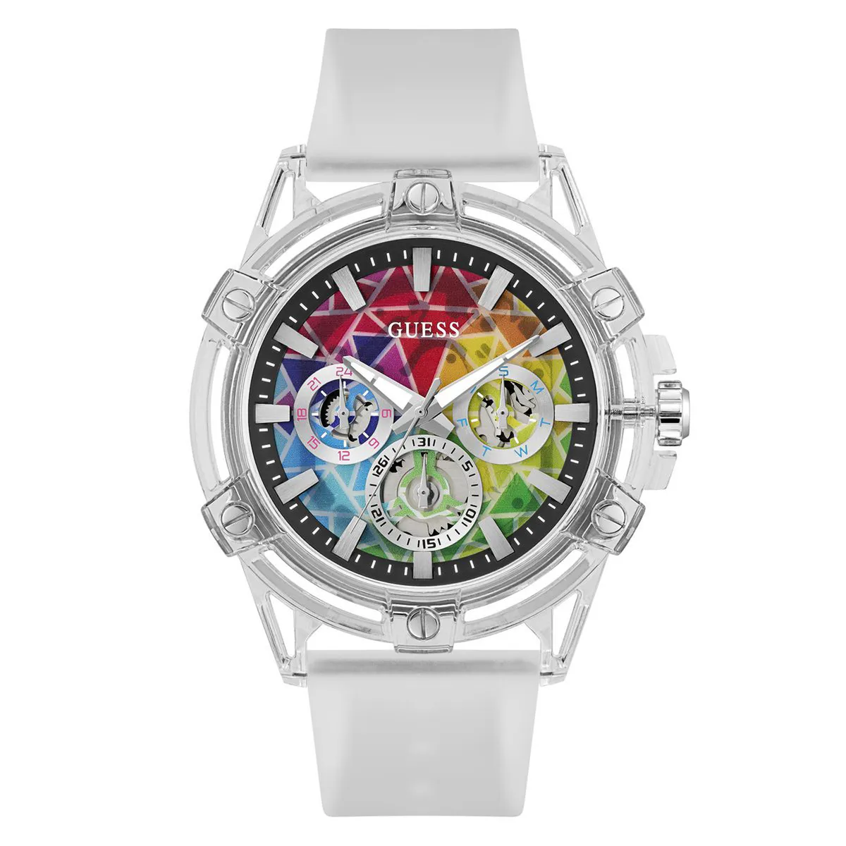 GUESS - Reloj Guess Hombre King. Reloj Silicona Transparente GW0908G3