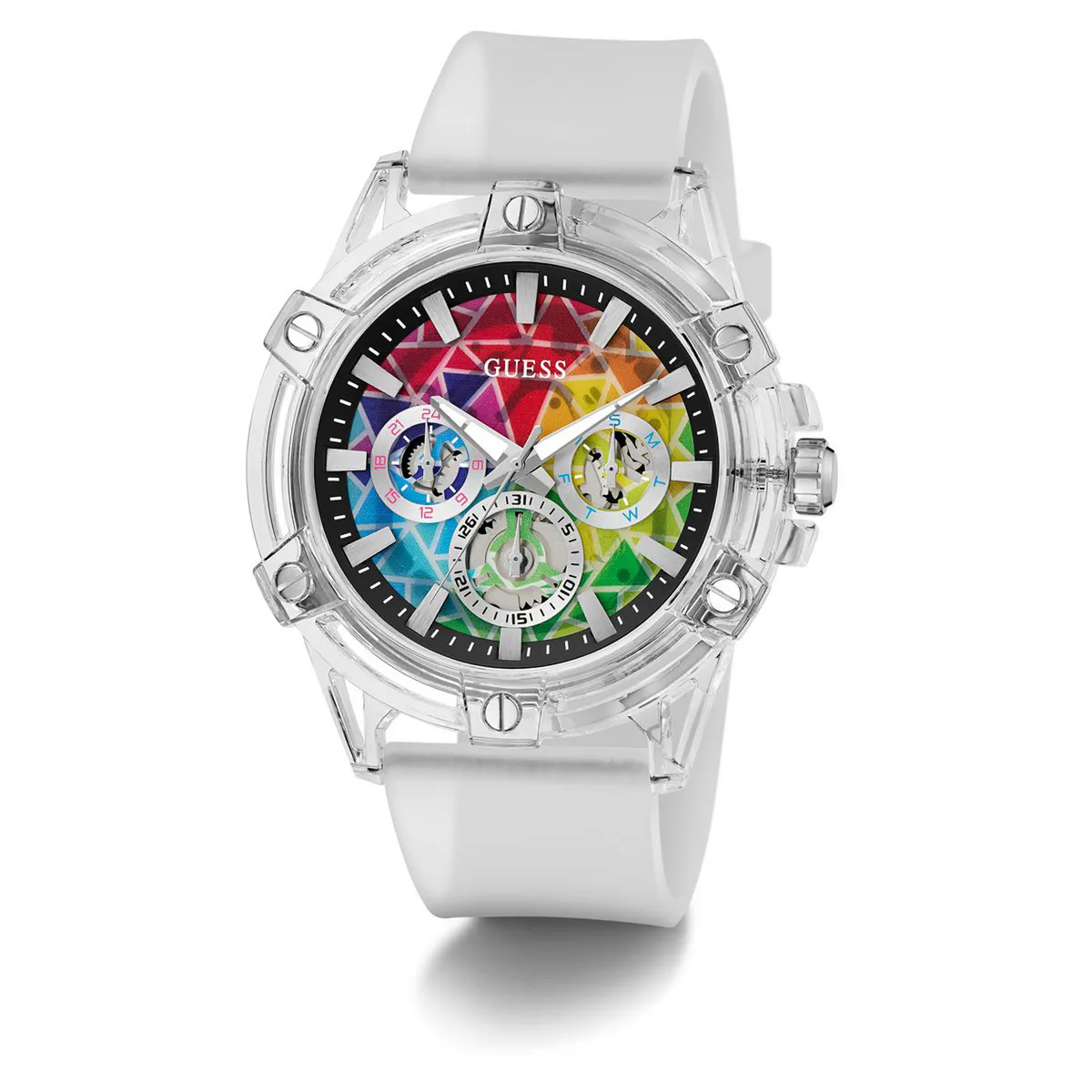 GUESS - Reloj Guess Hombre King. Reloj Silicona Transparente GW0908G3