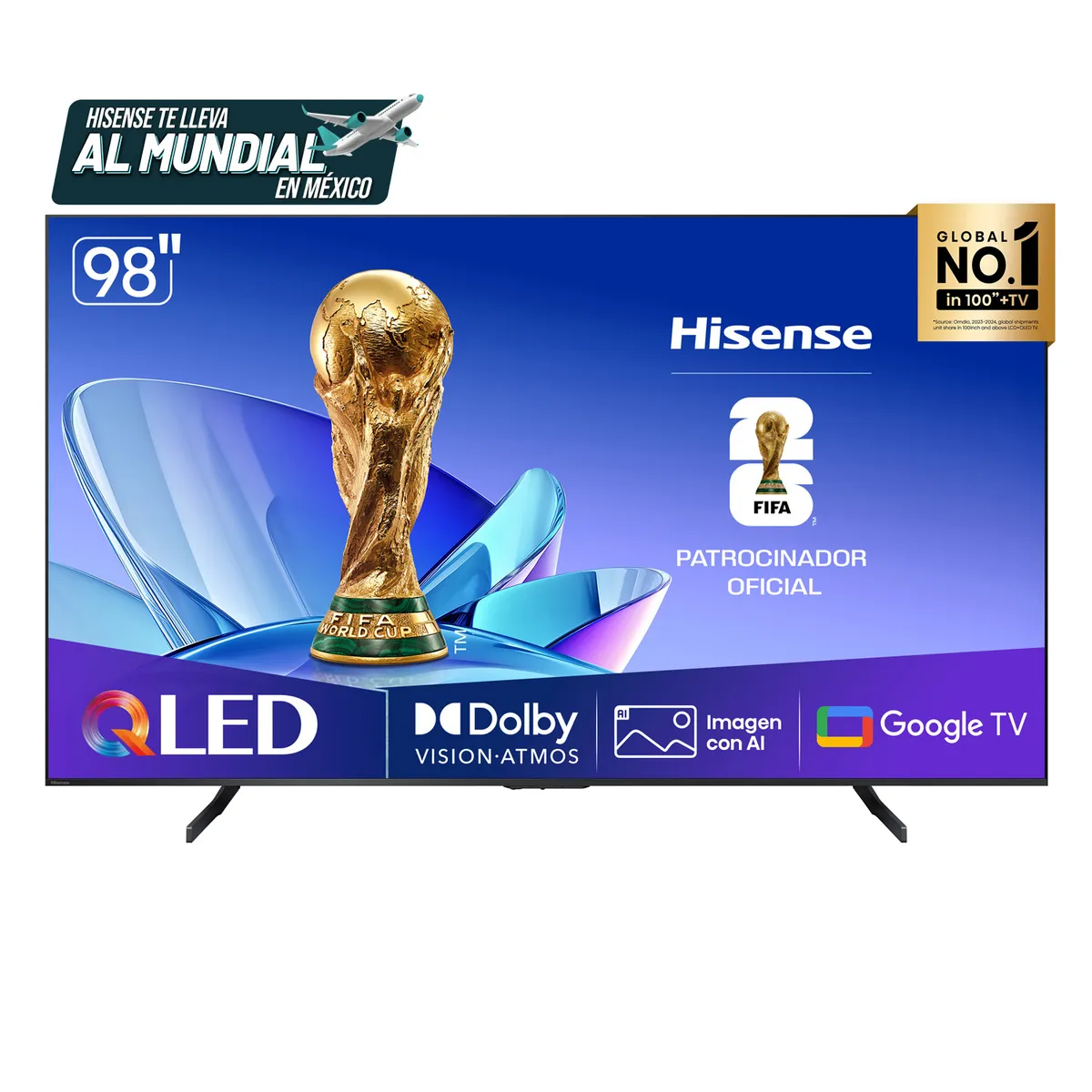 HISENSE - Televisor | Hisense | 98 Pulgadas | QLED 4K | 144Hz Modo Juego Pro | 98Q6QG