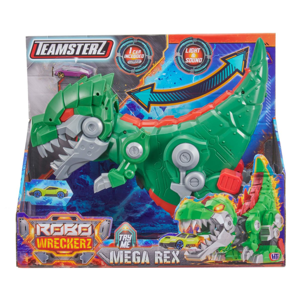  - Pista de carro Teamsterz: T Rex Robot + 1 vehículo