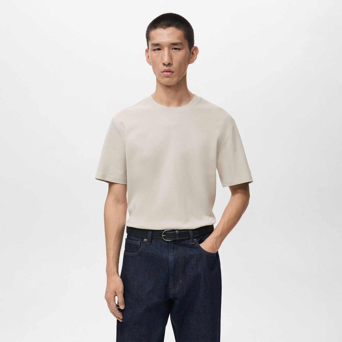 MANGO - Camiseta Hombre de Algodón Mango