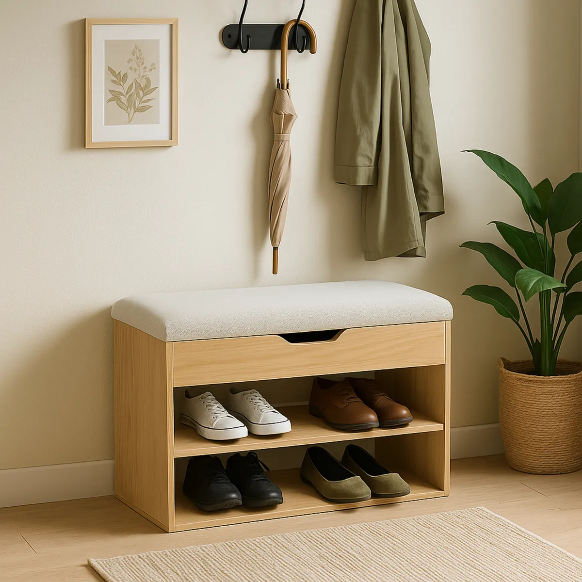 DKO DESIGN - Mueble Organizador Zapatero 6 Pares 60 x 49 x 30 cm DKO Design