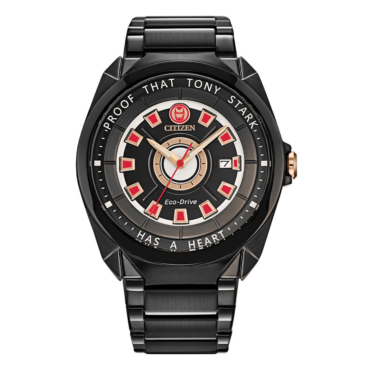 CITIZEN - Reloj Citizen Hombre Marvel. Reloj Acero inoxidable Negro AW1019-52W
