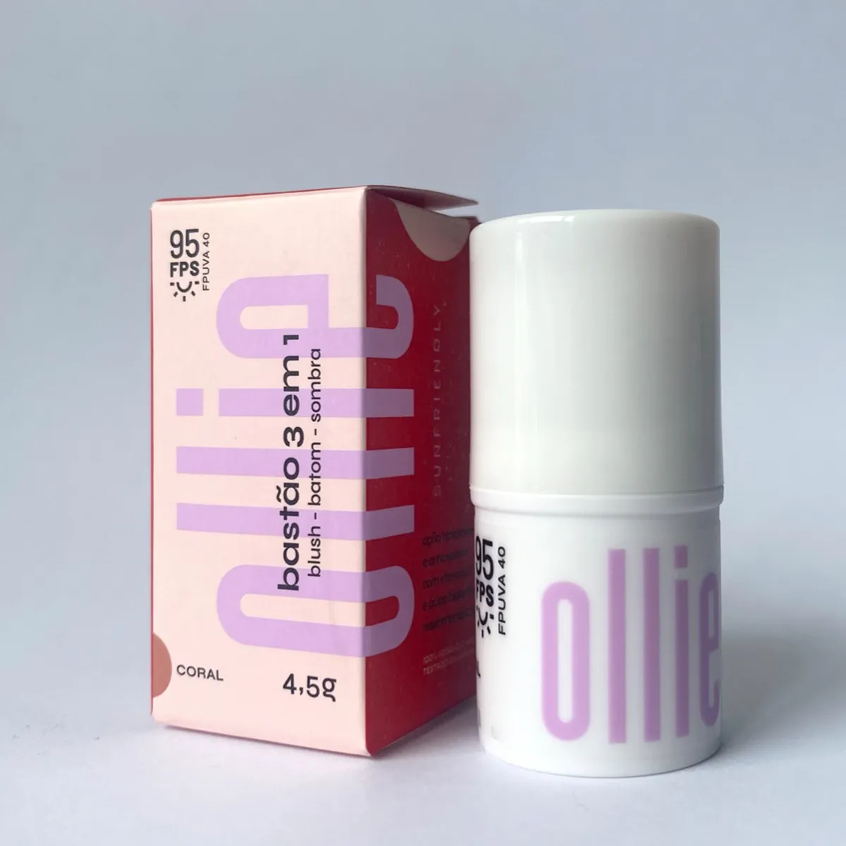 OLLIE - Protector solar Barra 3 en 1 Rubor, Sombra y Labial Con FPS 95 Barra Ollie 4.5 g 