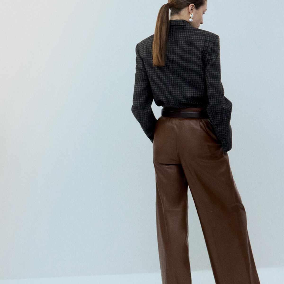 MANGO - Pantalón Wide leg Mujer Tiro medio Mango