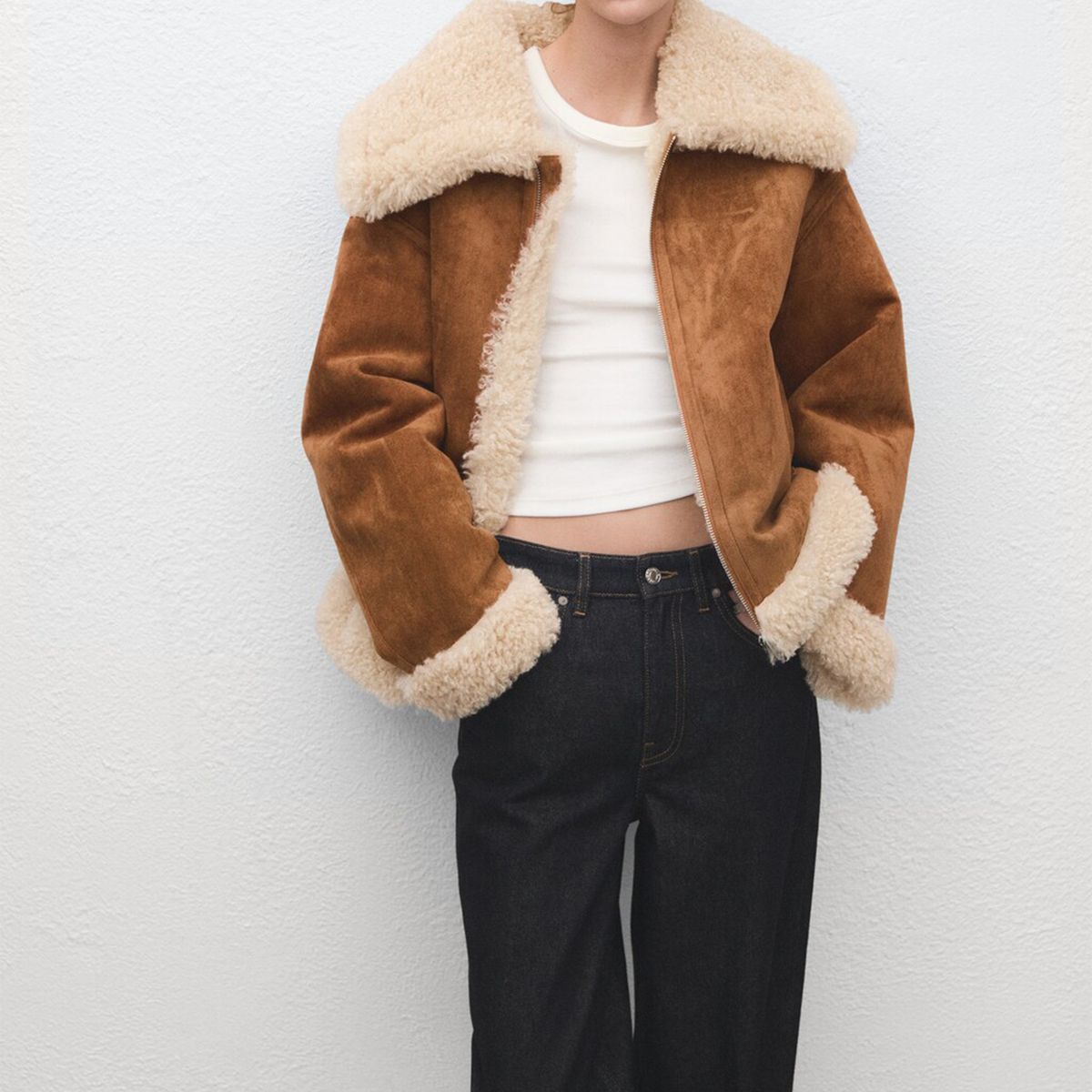 MANGO - Chaqueta Mujer Efecto cuero Mango 