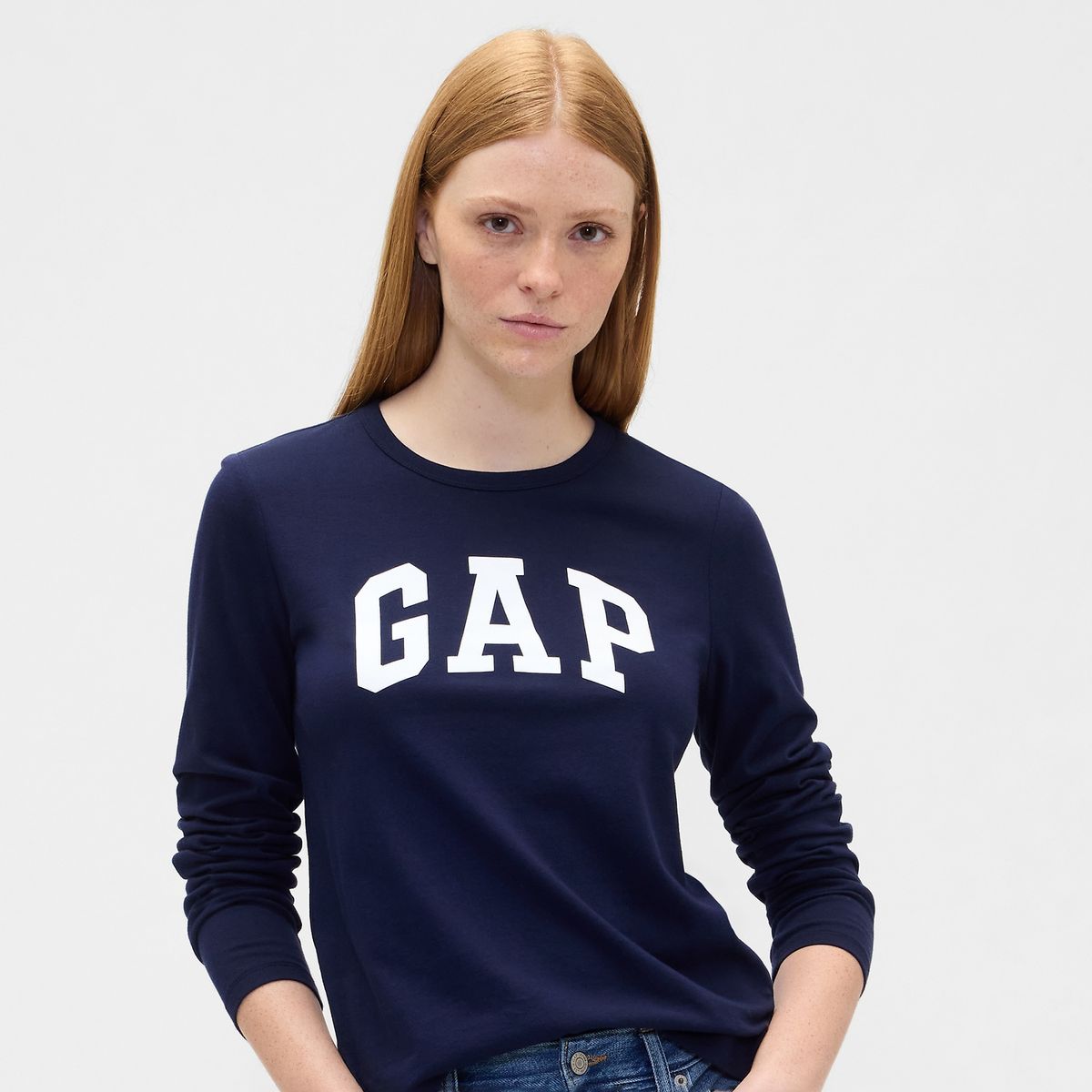 GAP - Camiseta Mujer con Estampado Manga larga de Algodón Gap